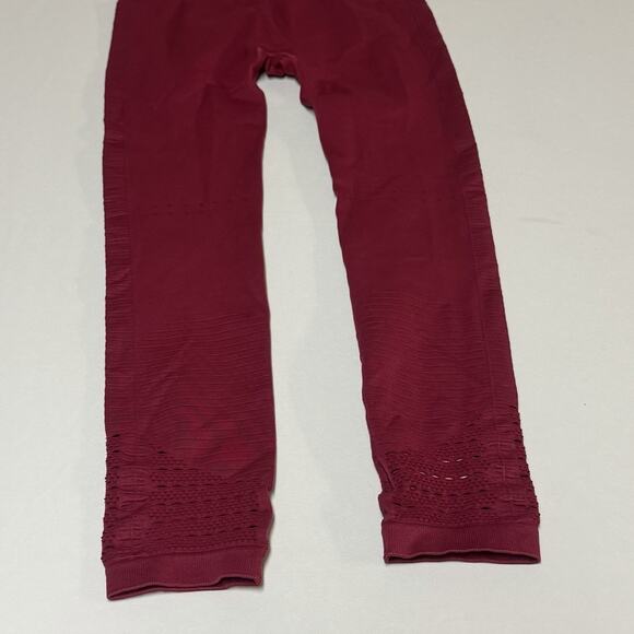 Gymshark Energy Seamless High Rise Perforated Leggings Burgundy Womens Small S - Picture 3 of 15